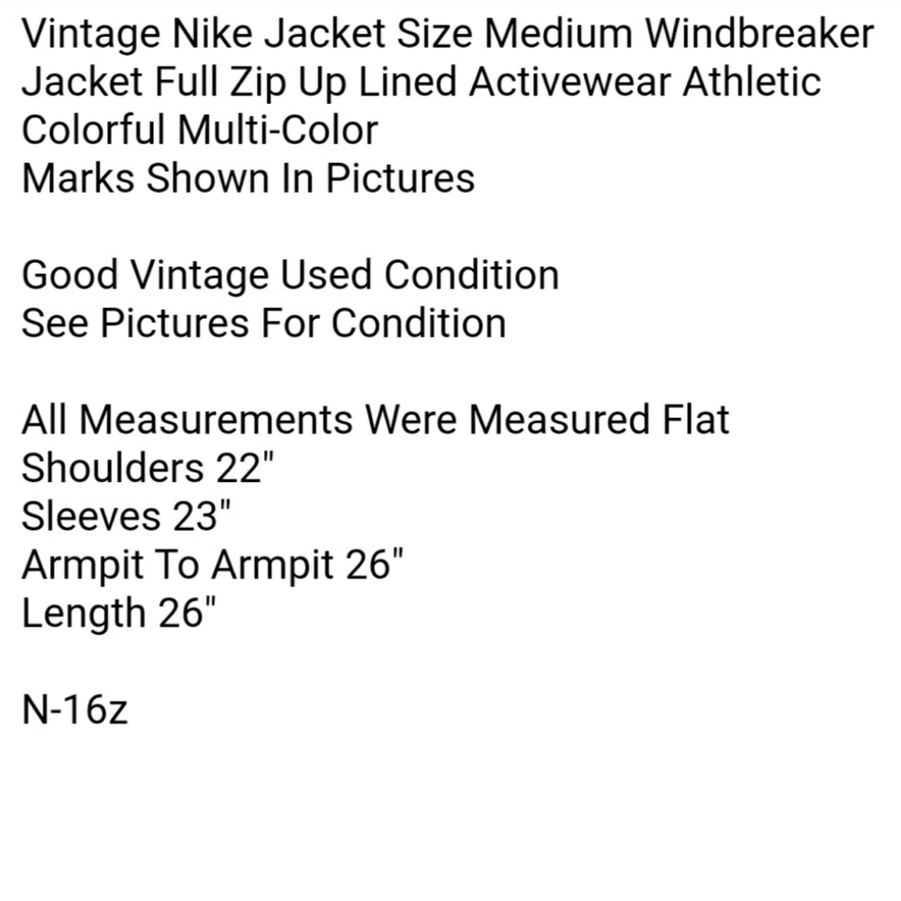 Vintage Nike Jacket Size Medium Windbreaker Jacket Full Zip Up Lined Activewear - Picture 11 of 11